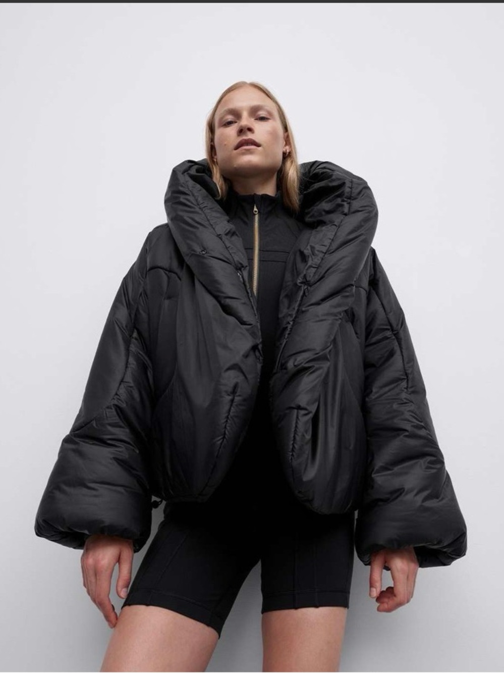 lululemon athletica Black Oversized Hooded Puffer Jacket